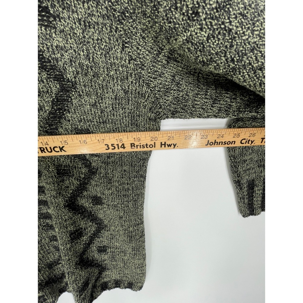 Skovhuus Women Sweater XL Knit Green Black Geometric Nordic V-Neck Cozy Chic - Picture 4 of 9
